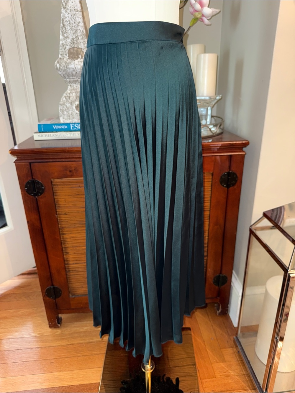 Stradivarius Asymmetrical Accordion Maxi Skirt